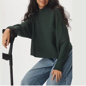 Maeve Anthropologie The Meredith Green Mock Neck Sweater Size M